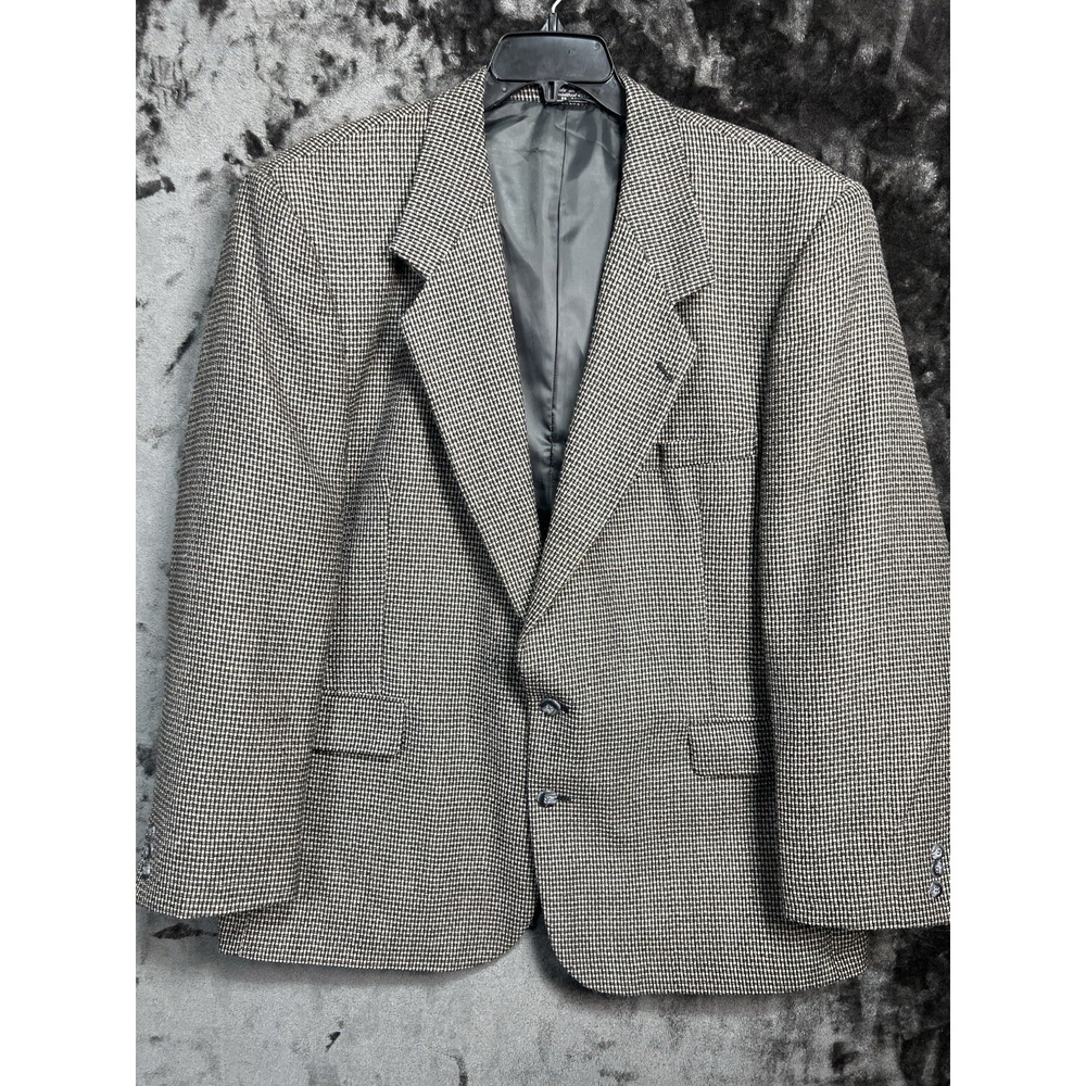Vintage Jeffrey Banks Men's 48R Alpaca Lambswool Houndstooth Coat